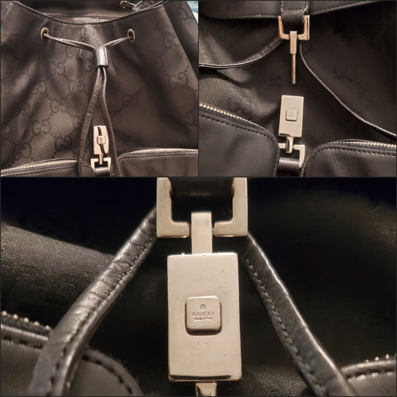 Authentic Gucci Jackie Canvas/ Leather Backpack (unisex) - Picture 8 of 9